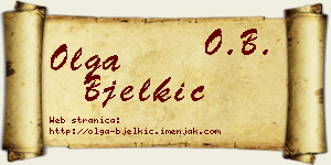 Olga Bjelkić vizit kartica